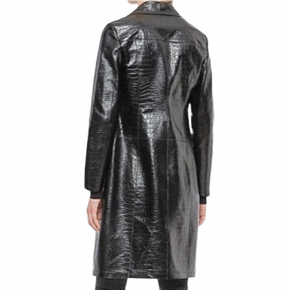 SOLD NEW AllSaints Coat Black The Ali Mac Leather Coat Size 2 - Picture 8 of 11